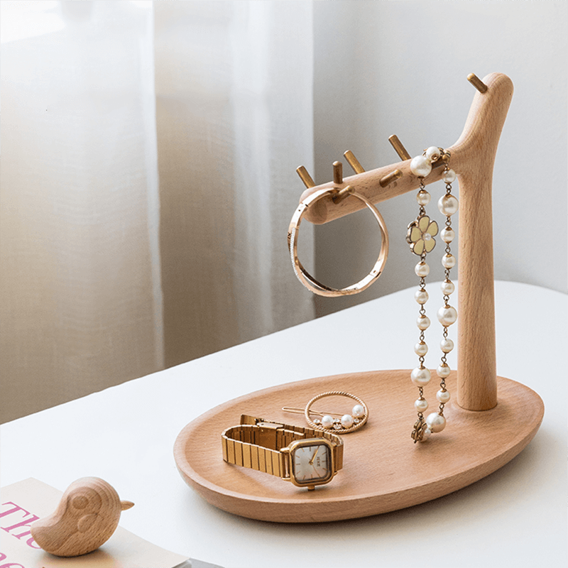 Bird Screen Rack Wooden Bird Desktop Storage Rack